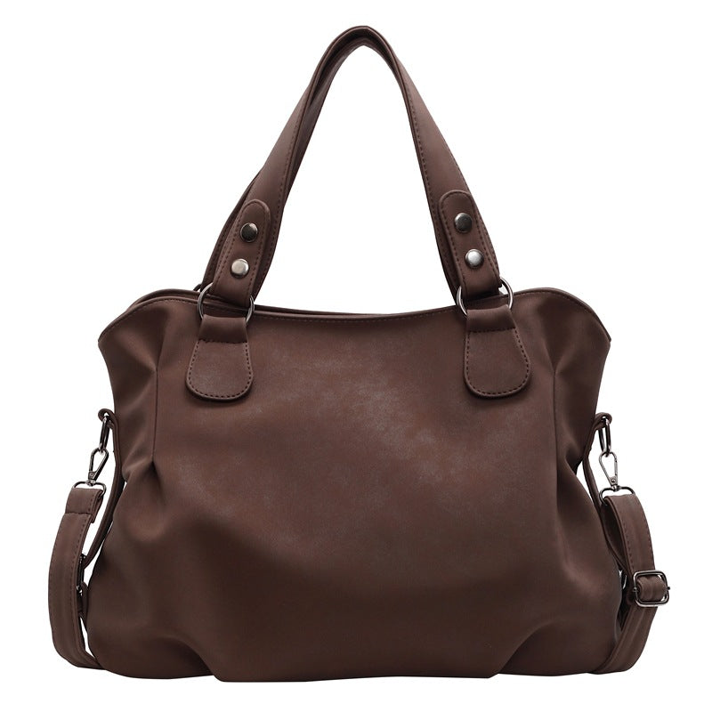 Women's Retro Fashionable Simple Korean Style Large Backpacks Rirati