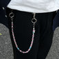 red and blue cat's eye stone chain