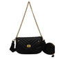 Quilted Crossbody Bag with Coin Purse and Chain