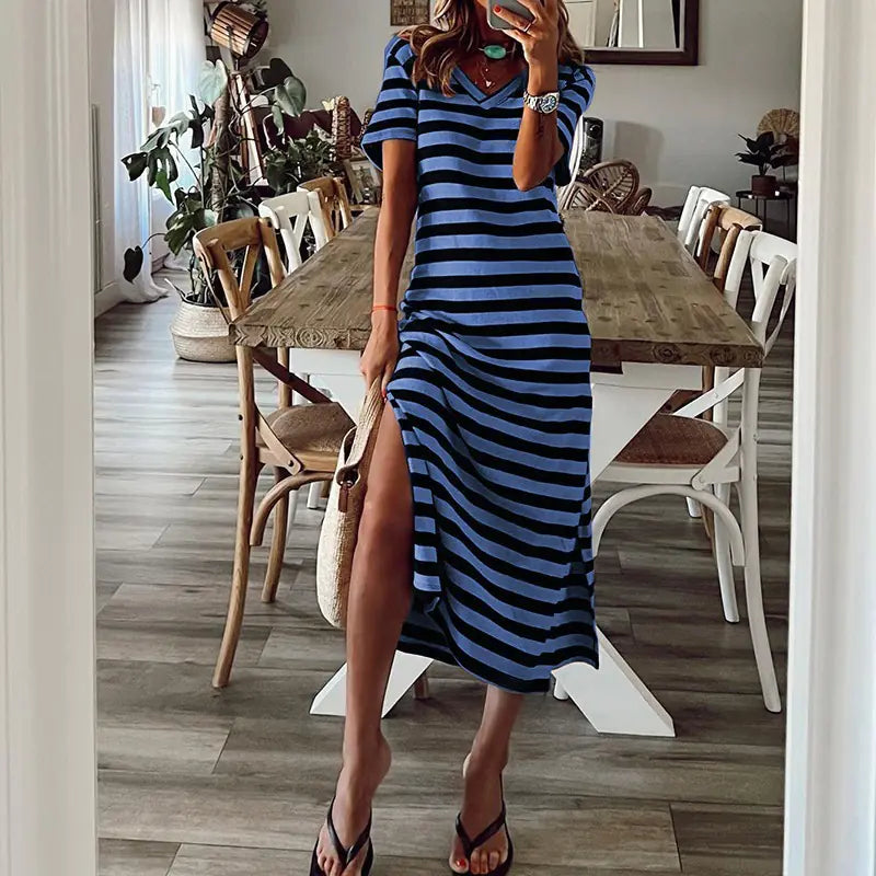 Spring European Style Loose Floral Dress