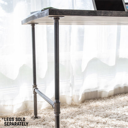 RESTORE Boulder Black Solid Wood Desk Tabletop PIPE DECOR