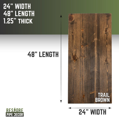 RESTORE Trail Brown Solid Wood Desk Tabletop PIPE DECOR