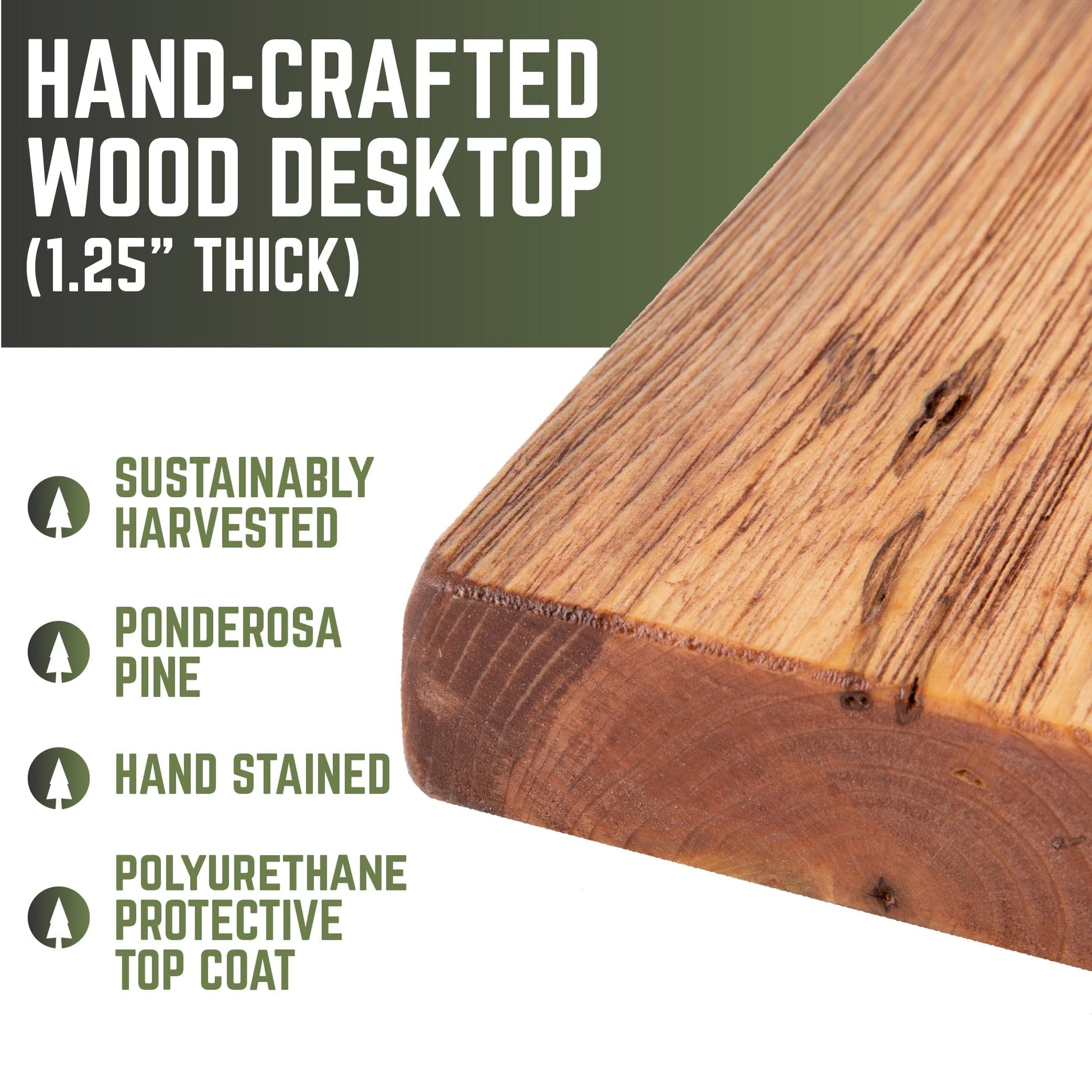 RESTORE Sunset Cedar Solid Wood Desk Tabletop PIPE DECOR