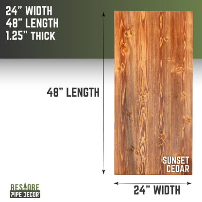 RESTORE Sunset Cedar Solid Wood Desk Tabletop PIPE DECOR