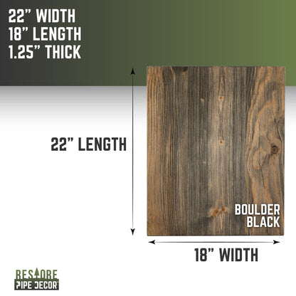 RESTORE Boulder Black Solid Wood End Tabletop PIPE DECOR