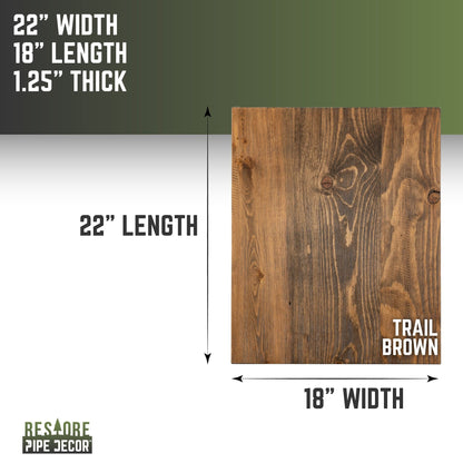 RESTORE Trail Brown Solid Wood End Tabletop PIPE DECOR
