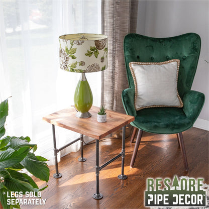 RESTORE Sunset Cedar Solid Wood End Tabletop PIPE DECOR