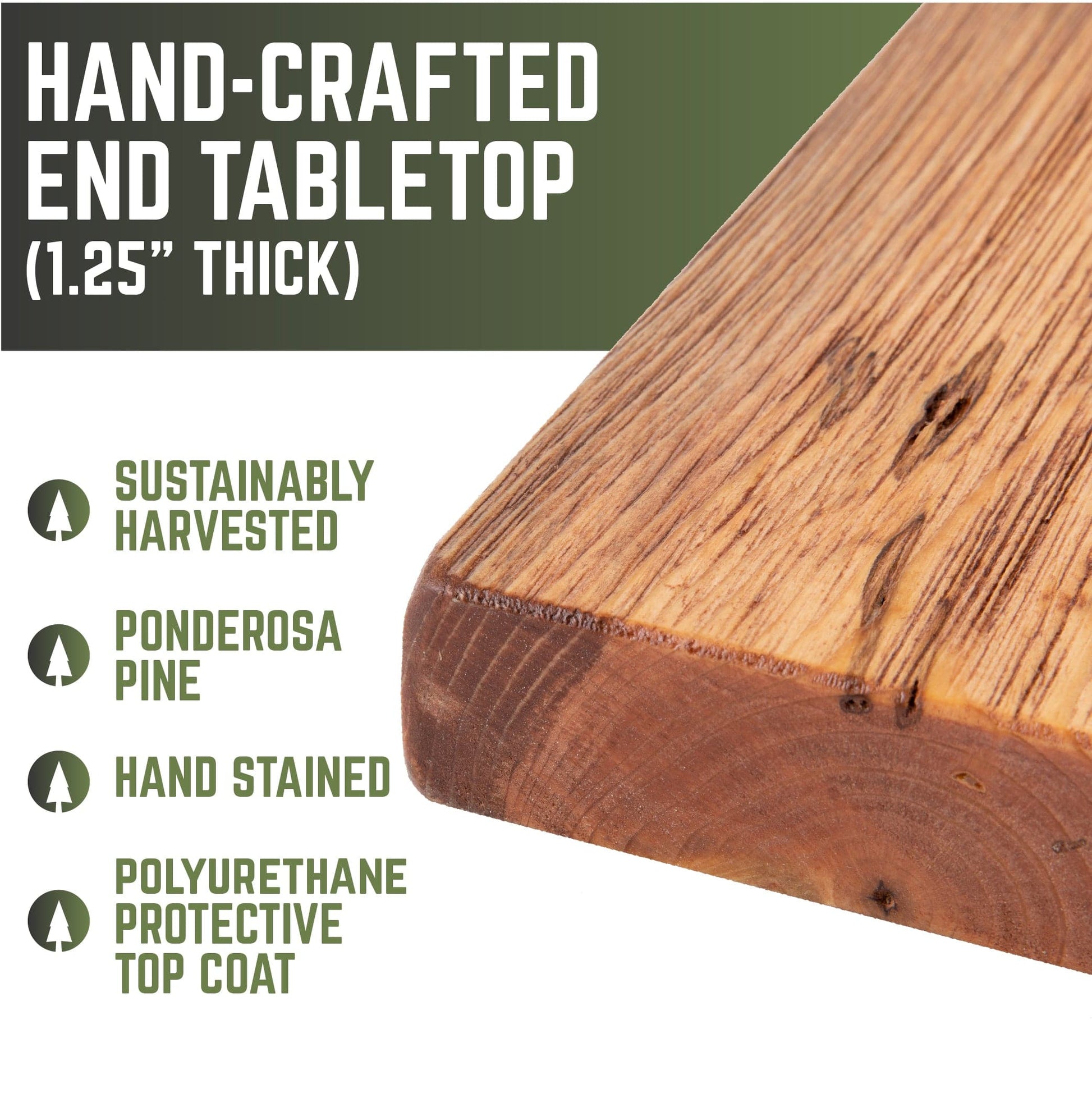 RESTORE Sunset Cedar Solid Wood End Tabletop PIPE DECOR