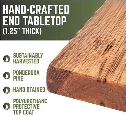 RESTORE Sunset Cedar Solid Wood End Tabletop PIPE DECOR