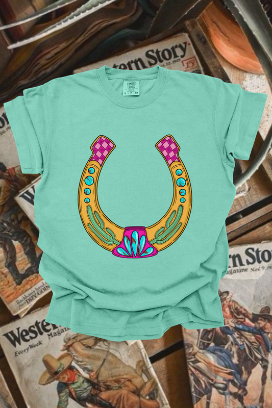 Funky Horseshoe Graphic Tee Spurs & Spades Boutique