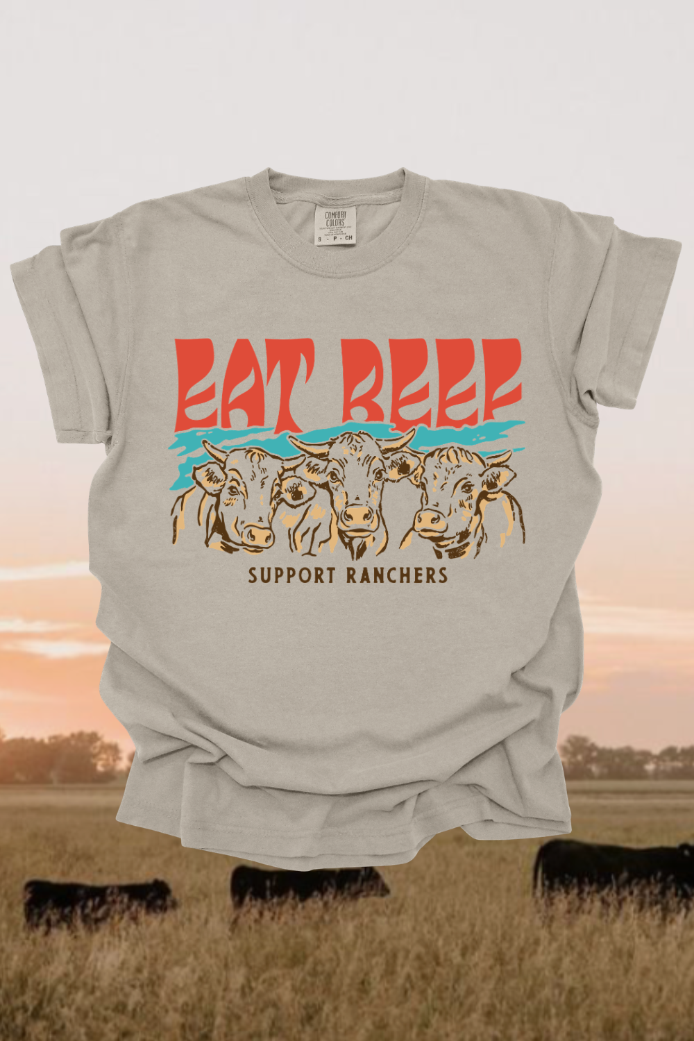 Eat Beef Support Ranchers Graphic Tee Spurs & Spades Boutique