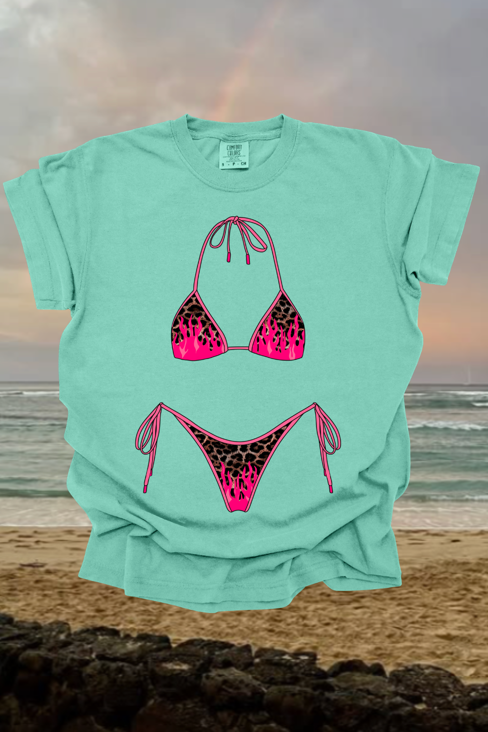 Cheetah Flame Bikini Graphic Tee Spurs & Spades Boutique
