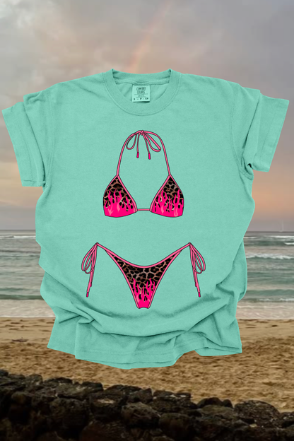 Cheetah Flame Bikini Graphic Tee Spurs & Spades Boutique