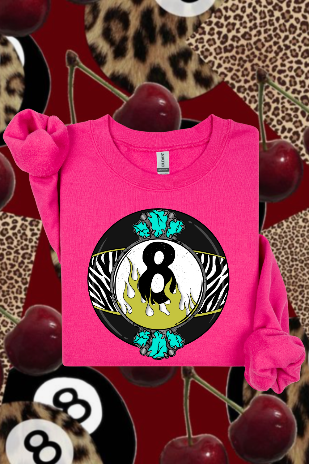 Zebra 8Ball Sweatshirt Spurs & Spades Boutique