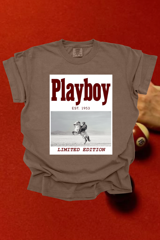 Playboy Cowboy Graphic Tee Spurs & Spades Boutique