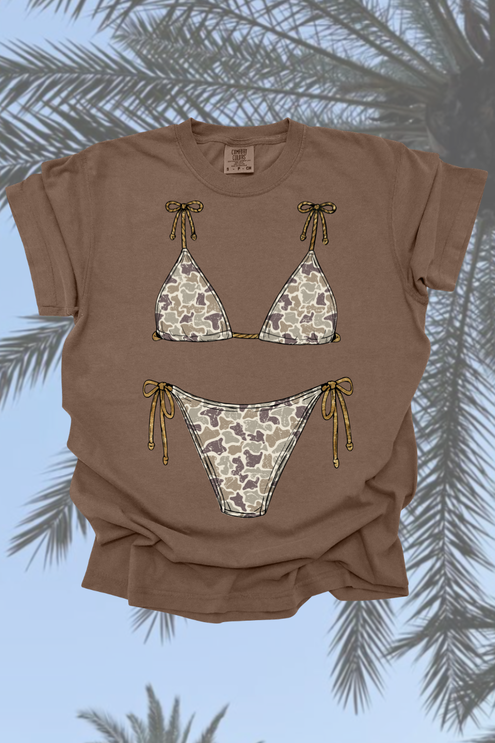 Camo Bikini Graphic Tee Spurs & Spades Boutique