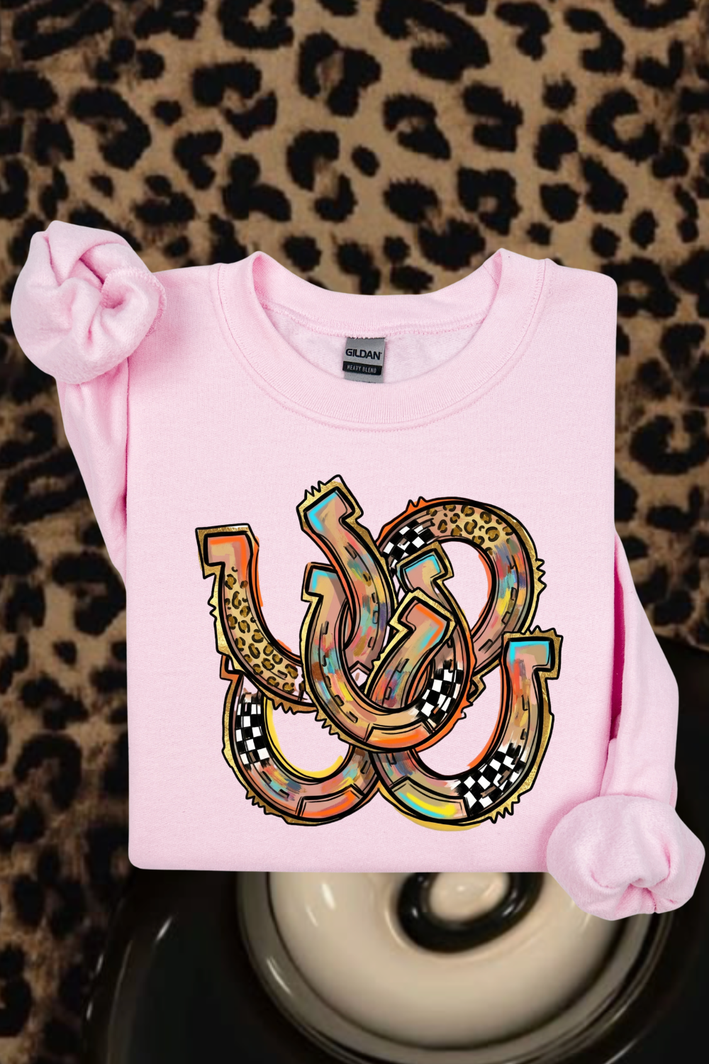 Funky Horseshoe Sweatshirt Spurs & Spades Boutique