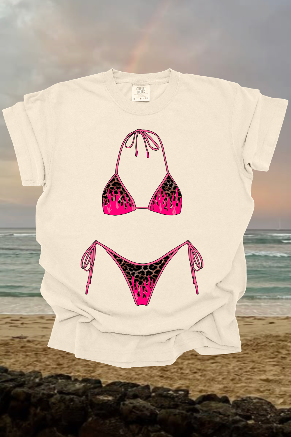 Cheetah Flame Bikini Graphic Tee Spurs & Spades Boutique