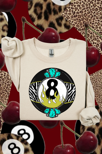 Zebra 8Ball Sweatshirt Spurs & Spades Boutique