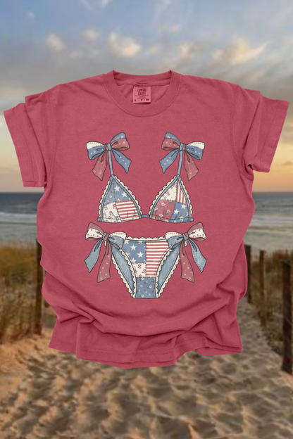 Merica' Bikini Graphic Tee Spurs & Spades Boutique
