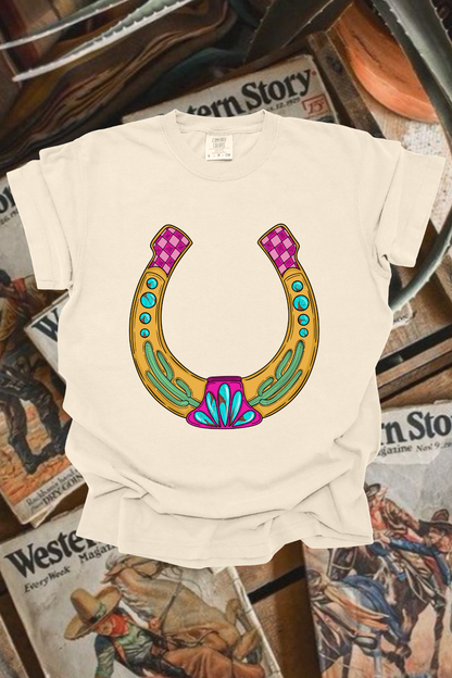 Funky Horseshoe Graphic Tee Spurs & Spades Boutique