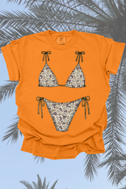 Camo Bikini Graphic Tee Spurs & Spades Boutique