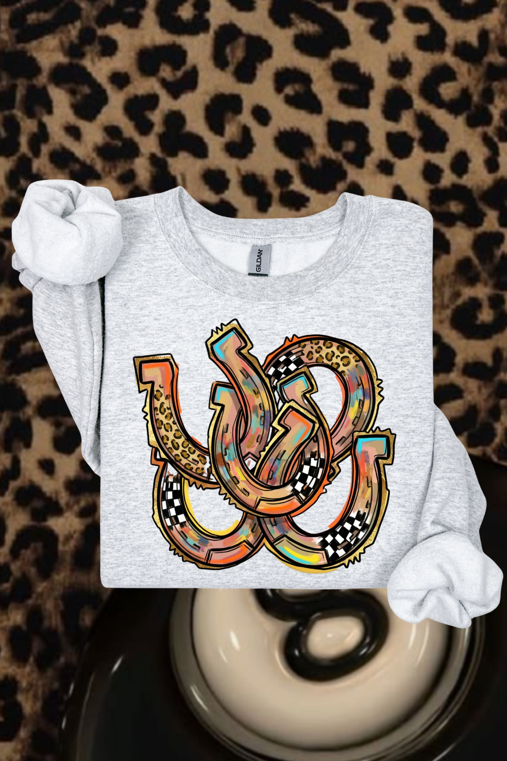 Funky Horseshoe Sweatshirt Spurs & Spades Boutique