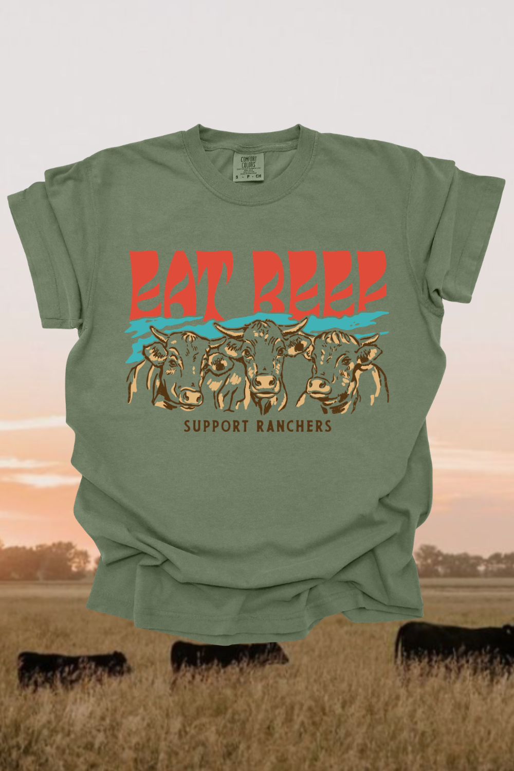 Eat Beef Support Ranchers Graphic Tee Spurs & Spades Boutique