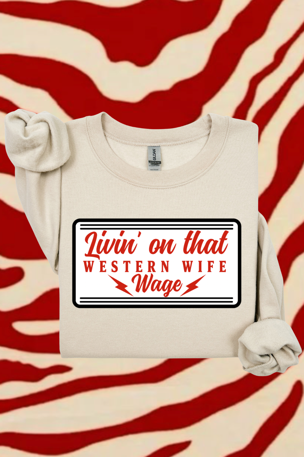 Western Wife Wage Sweatshirt Spurs & Spades Boutique