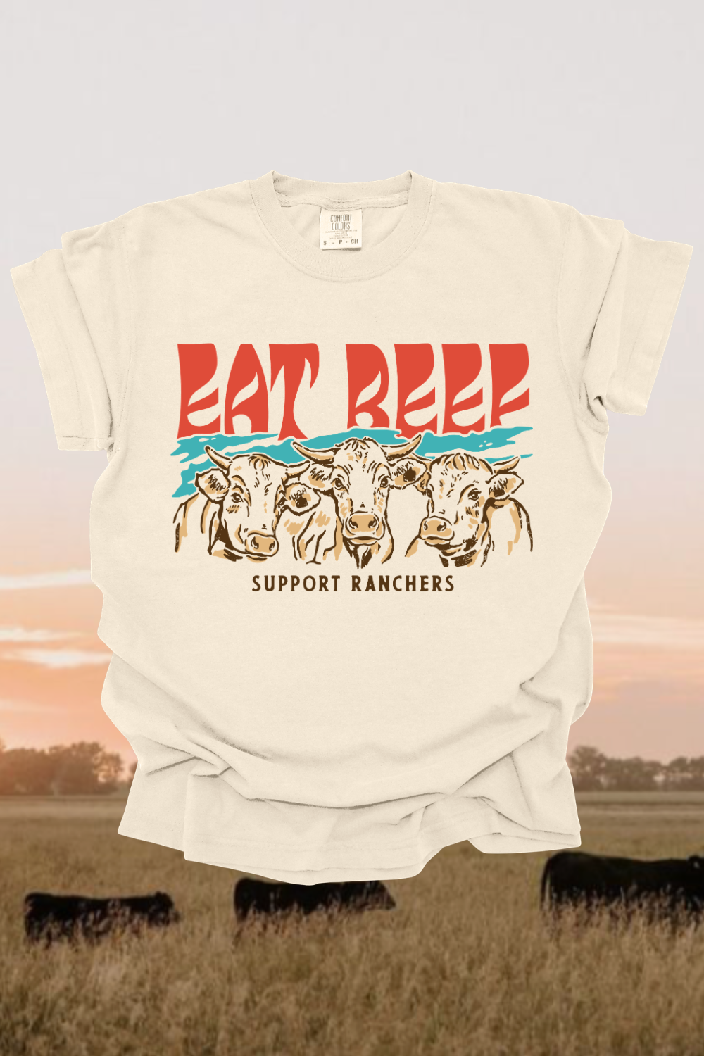 Eat Beef Support Ranchers Graphic Tee Spurs & Spades Boutique