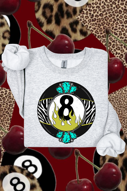 Zebra 8Ball Sweatshirt Spurs & Spades Boutique