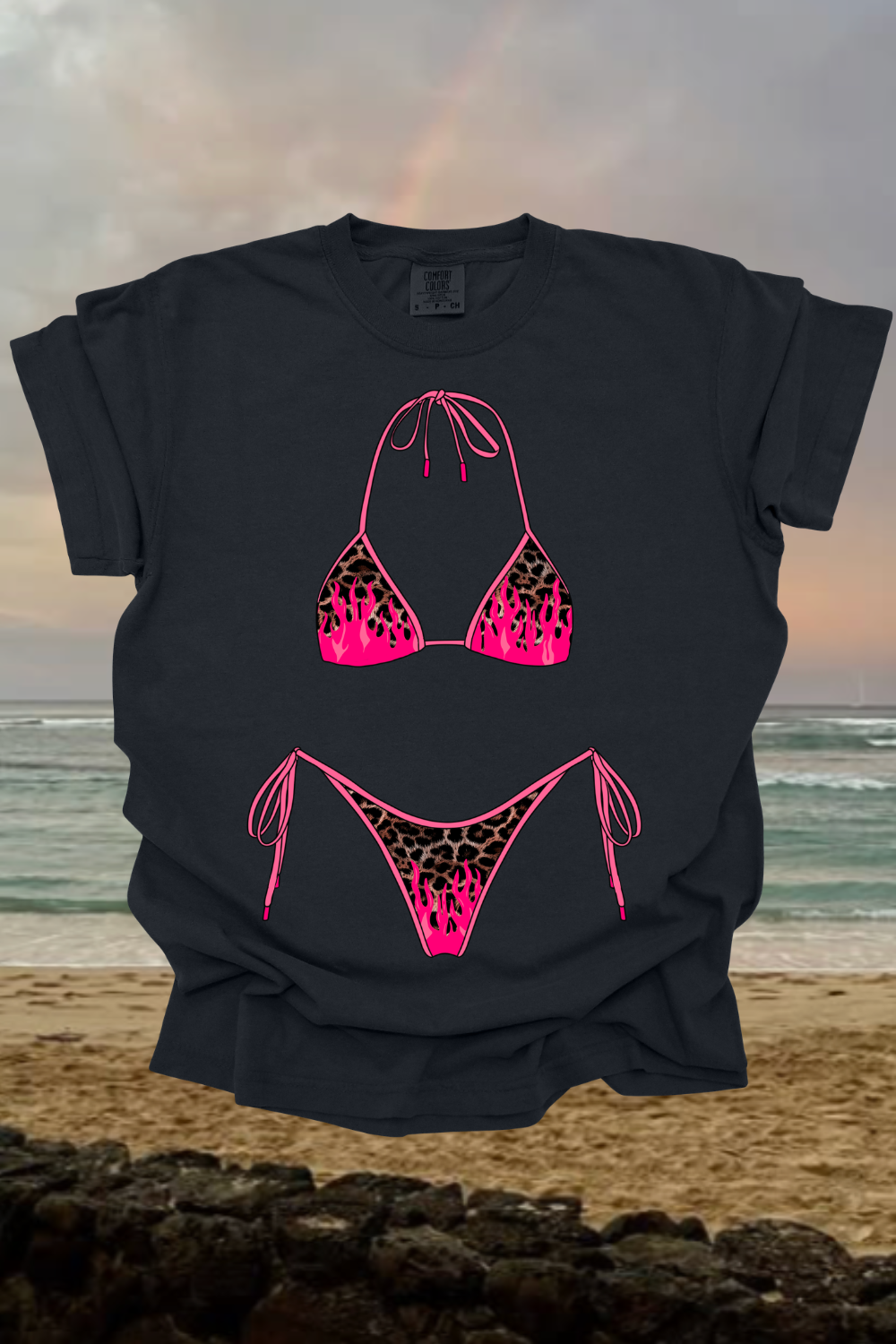 Cheetah Flame Bikini Graphic Tee Spurs & Spades Boutique