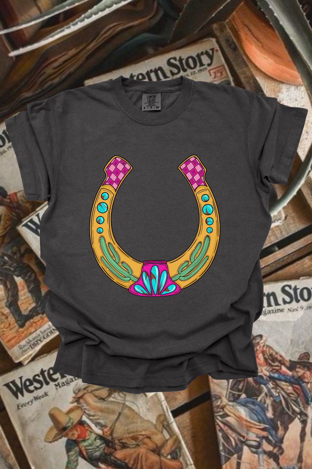 Funky Horseshoe Graphic Tee Spurs & Spades Boutique