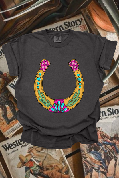 Funky Horseshoe Graphic Tee Spurs & Spades Boutique