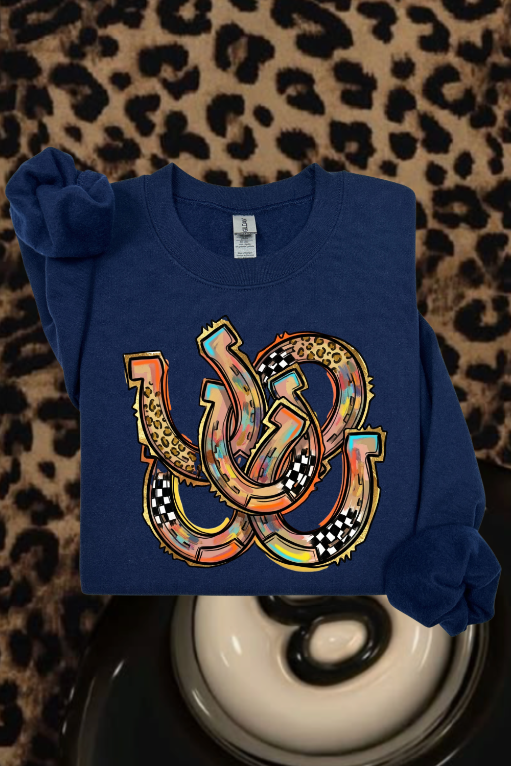Funky Horseshoe Sweatshirt Spurs & Spades Boutique