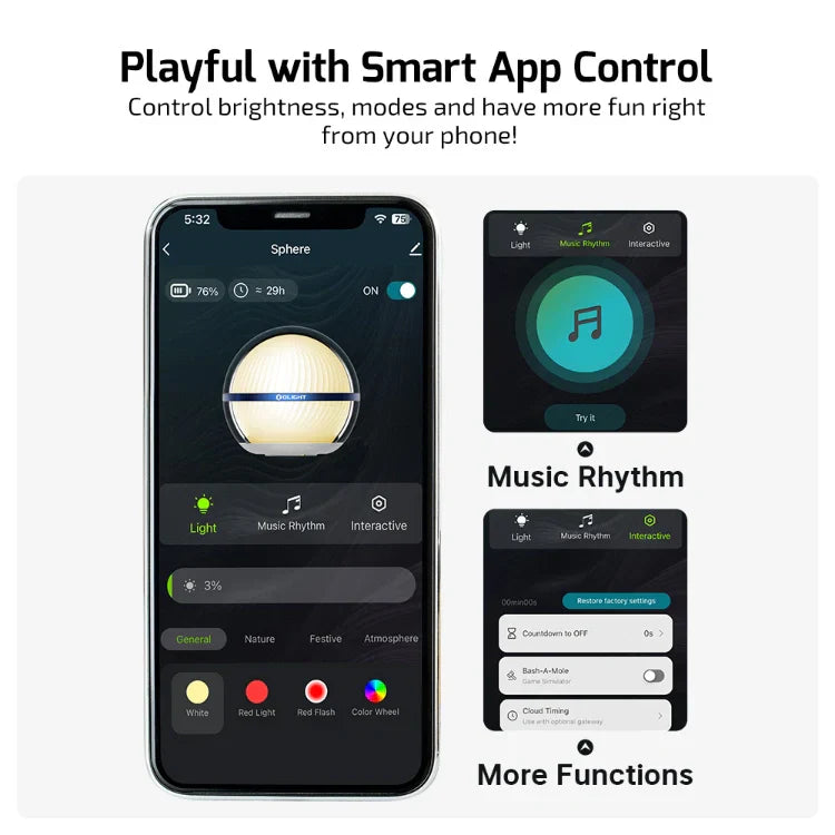 OLIGHT 2504SPHERECSTELLARSKY1 Sphere Ambient Light with App Control VM Hardware