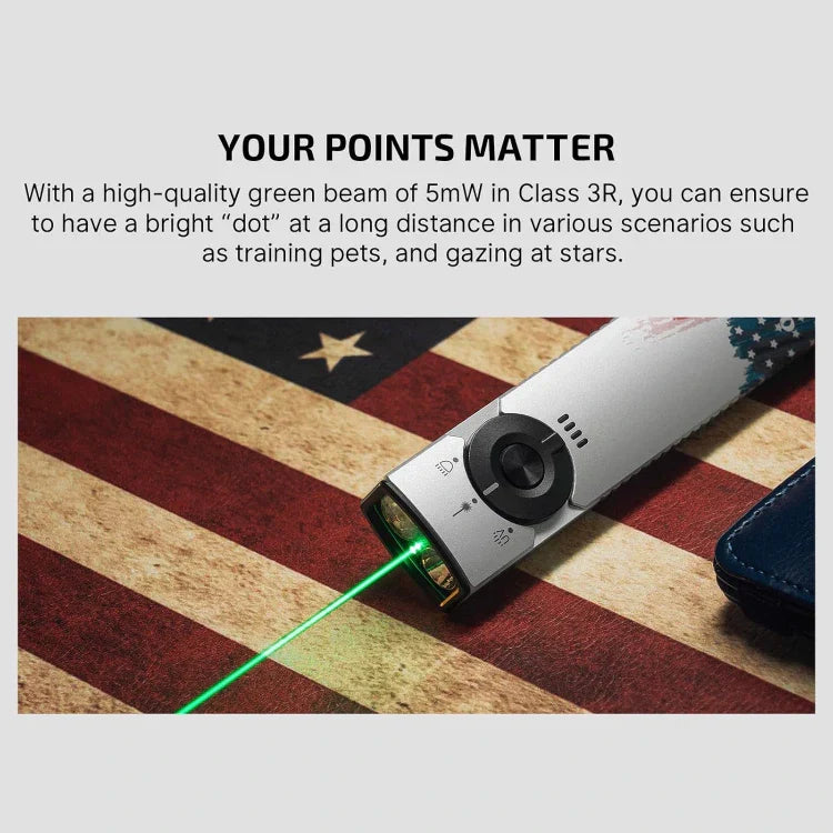 OLIGHT ARKFELDPRO3RSTARS Arkfeld Pro Flat EDC Flashlight with LED Light UV and Laser - Stars & Stripes Edition VM Hardware
