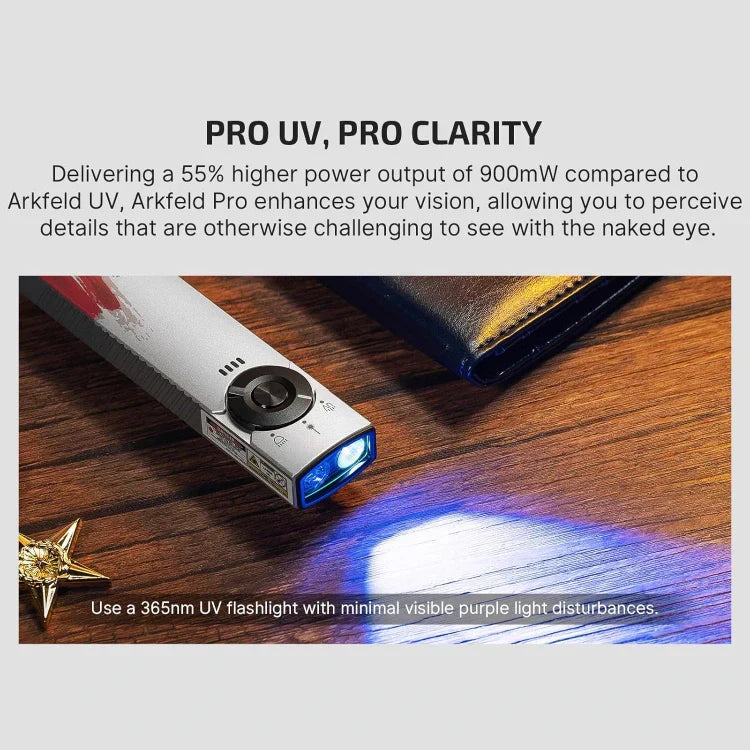 OLIGHT ARKFELDPRO3RSTARS Arkfeld Pro Flat EDC Flashlight with LED Light UV and Laser - Stars & Stripes Edition VM Hardware