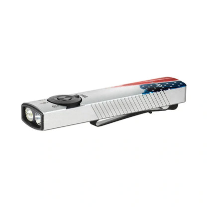 OLIGHT ARKFELDPRO3RSTARS Arkfeld Pro Flat EDC Flashlight with LED Light UV and Laser - Stars & Stripes Edition VM Hardware