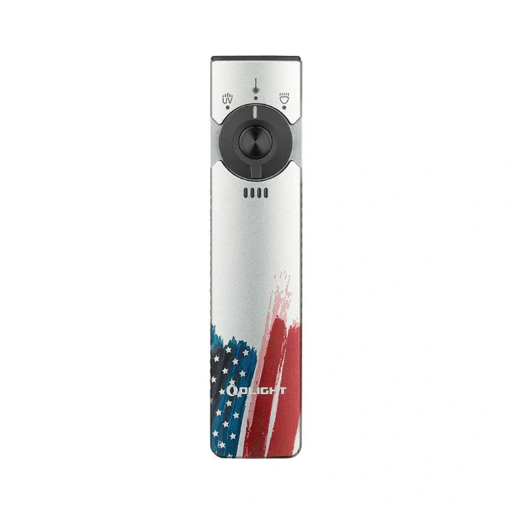 OLIGHT ARKFELDPRO3RSTARS Arkfeld Pro Flat EDC Flashlight with LED Light UV and Laser - Stars & Stripes Edition VM Hardware