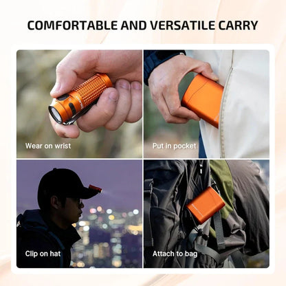 OLIGHT BATON4KITOG Baton 4 Powerful EDC Flashlight 1300 Lumens - Orange-Premium (With Charging Case) VM Hardware