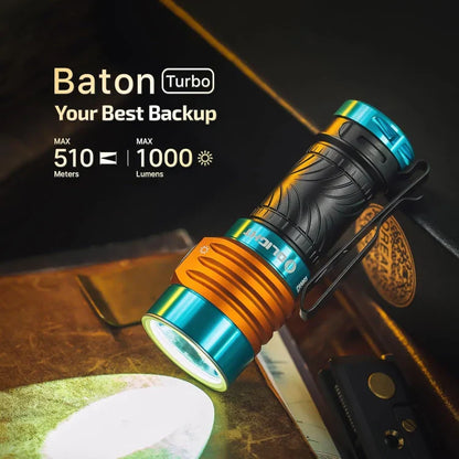 OLIGHT BATONTURBOROADSTER Baton Turbo Compact EDC Flashlight with 510m Long-Range Beam - Roadster VM Hardware