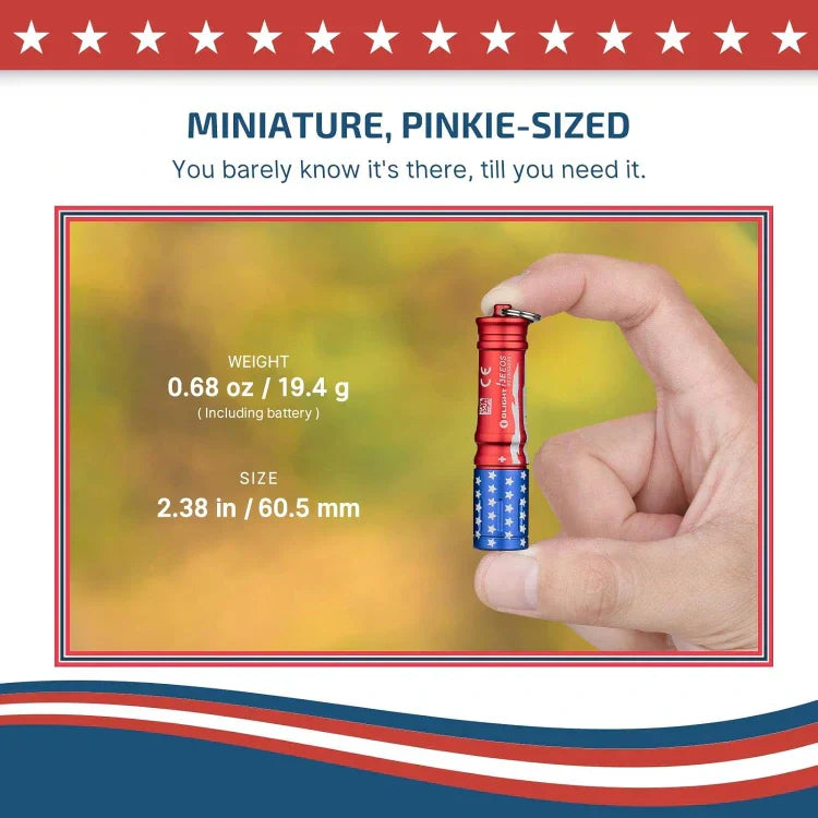 OLIGHT I3ESTARSSTRIPES i3E EOS Keychain Flashlight - Stars & Stripes Edition VM Hardware