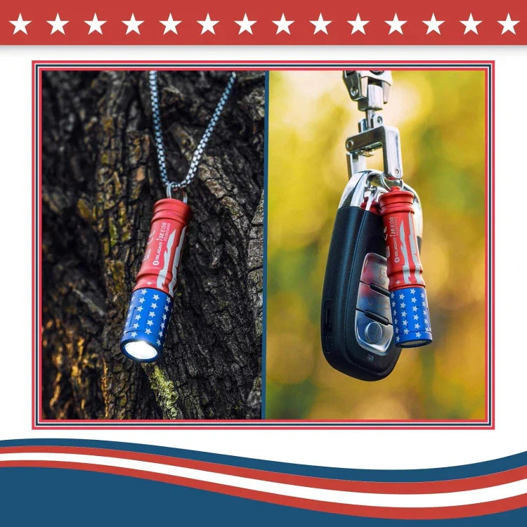 OLIGHT I3ESTARSSTRIPES i3E EOS Keychain Flashlight - Stars & Stripes Edition VM Hardware