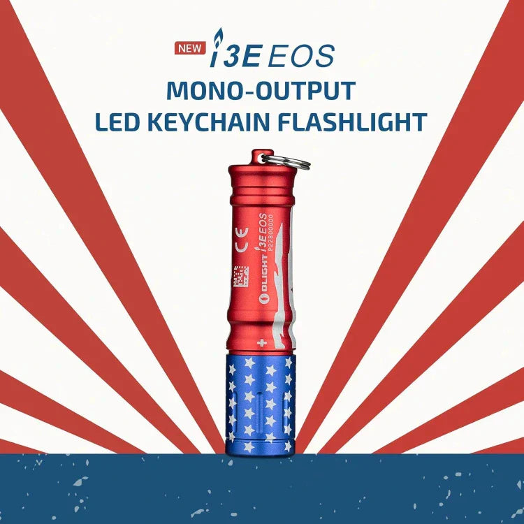 OLIGHT I3ESTARSSTRIPES i3E EOS Keychain Flashlight - Stars & Stripes Edition VM Hardware
