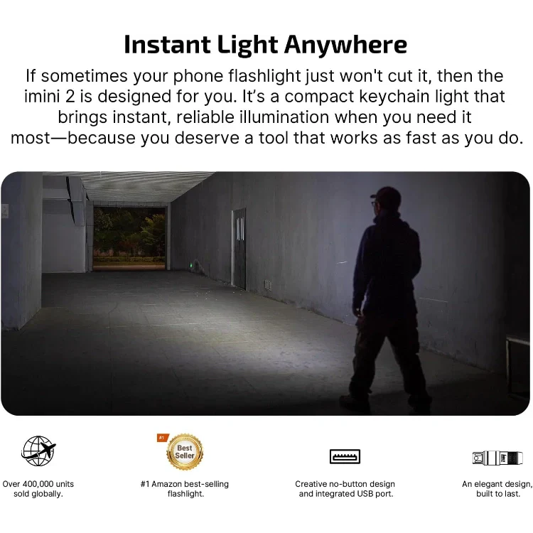 OLIGHT IMINI2DB imini 2 Rechargeable Mini Flashlight - Dream Blue VM Hardware