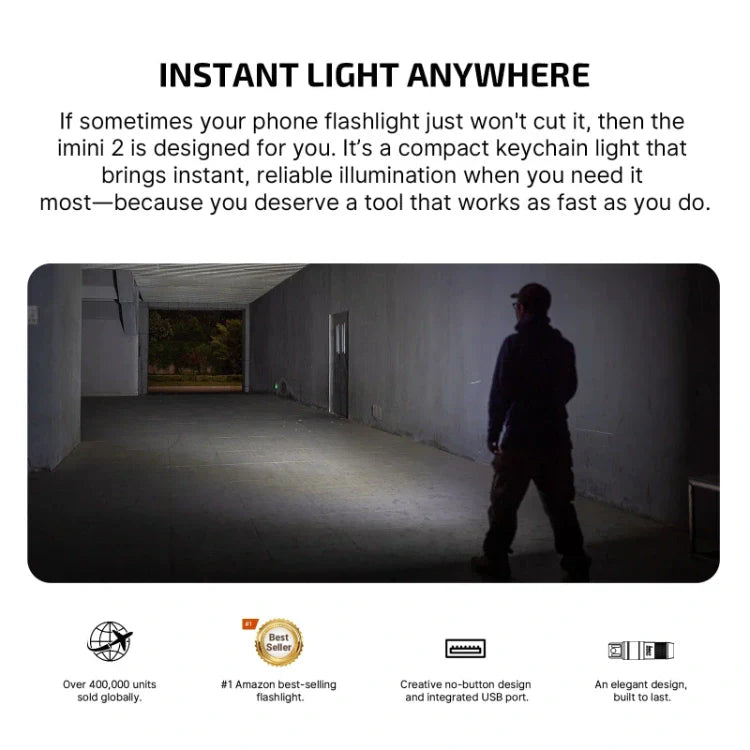 OLIGHT IMINI2PR imini 2 Rechargeable Mini Flashlight - Passionate Red VM Hardware