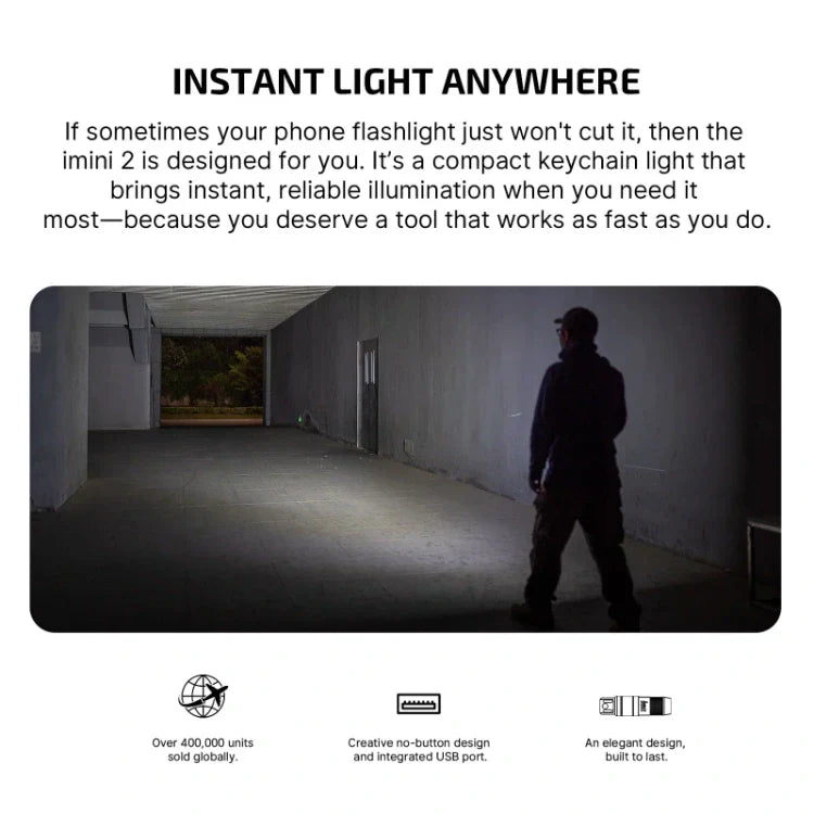 OLIGHT IMINI2PR imini 2 Rechargeable Mini Flashlight - Passionate Red VM Hardware