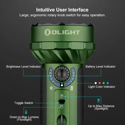 OLIGHT MARAUDERMINIODG Marauder Mini Powerful LED Flashlight With RGB - OD Green VM Hardware