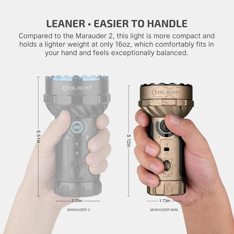 OLIGHT MARAUDERMINIT Marauder Mini Powerful LED Flashlight With RGB - Desert Terrain VM Hardware